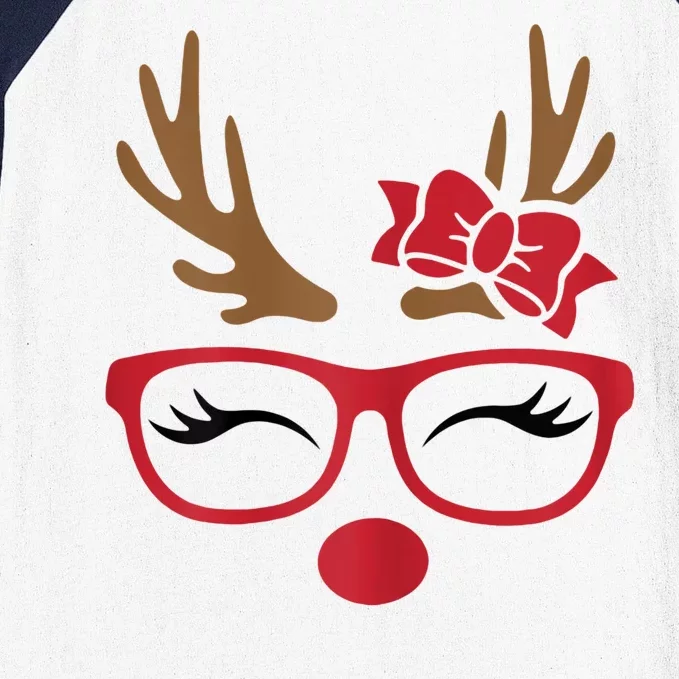 Reindeer Lady Messy Bun Baseball Sleeve Shirt