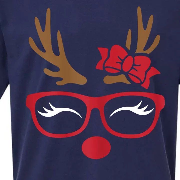 Reindeer Lady Messy Bun Sueded Cloud Jersey T-Shirt