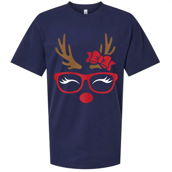 Reindeer Lady Messy Bun Sueded Cloud Jersey T-Shirt