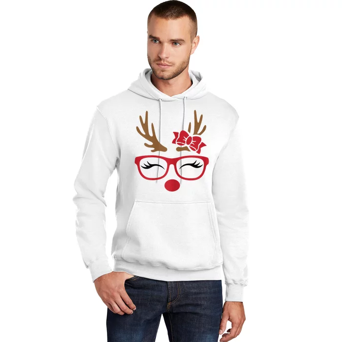 Reindeer Lady Messy Bun Hoodie