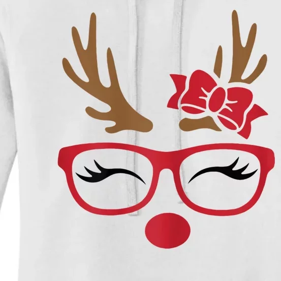 Reindeer Lady Messy Bun Women's Pullover Hoodie