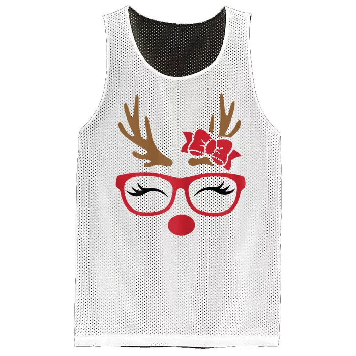 Reindeer Lady Messy Bun Mesh Reversible Basketball Jersey Tank