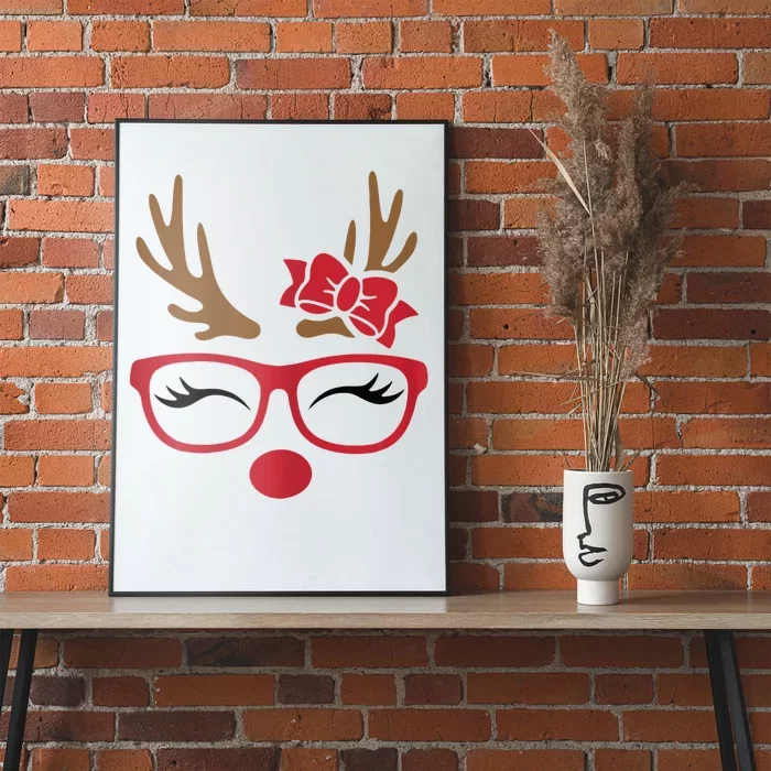 Reindeer Lady Messy Bun Poster