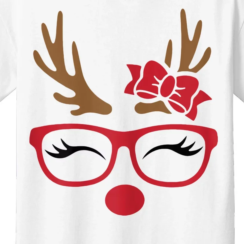 Reindeer Lady Messy Bun Kids T-Shirt