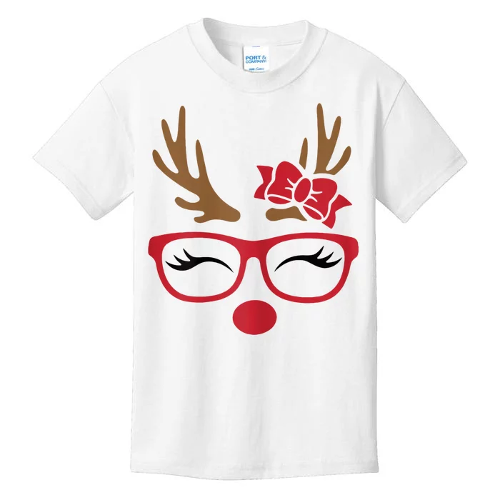 Reindeer Lady Messy Bun Kids T-Shirt