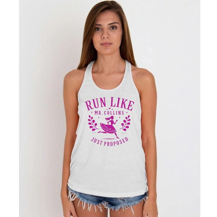 Run Like Mr Collins Just Proposed Vintage Women's Knotted Racerback Tank