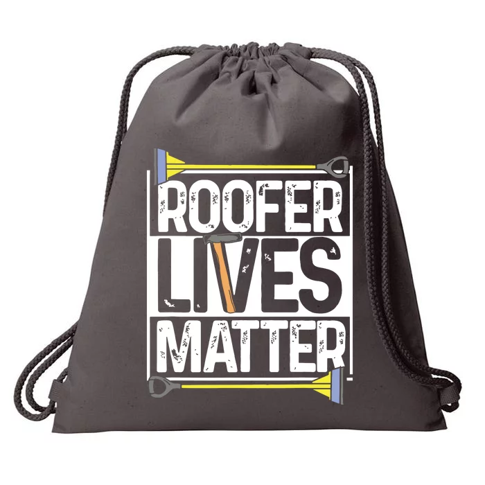 Roofer Lives Matter Funny Roofing Gift Idea MP Drawstring Bag