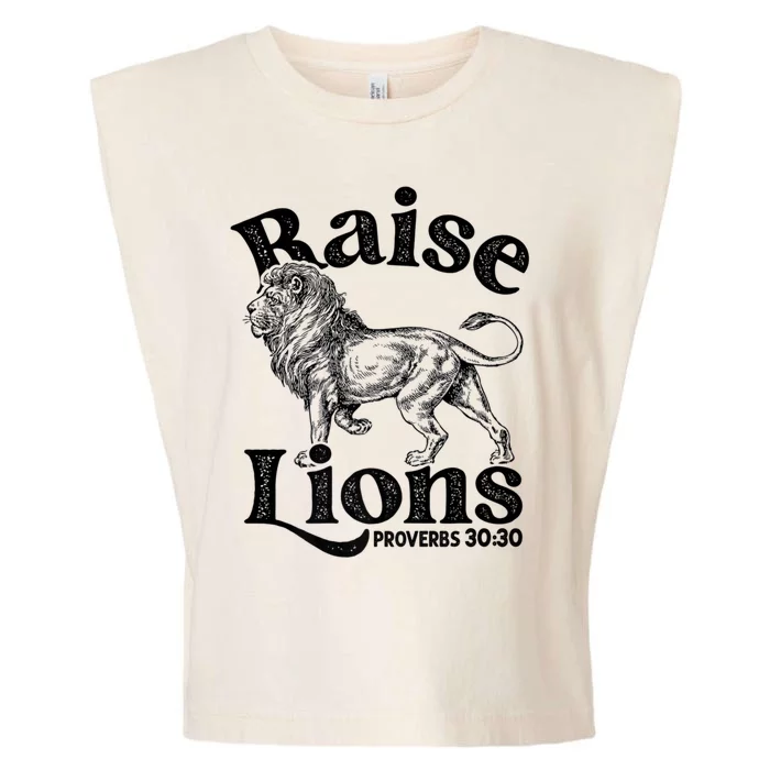 Raise Lions Mom Conservative Christian Mothers Day For Mom Garment-Dyed Women's Muscle Tee