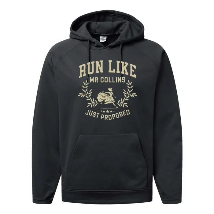 Run Like Mr Collins Just Proposed Performance Fleece Hoodie