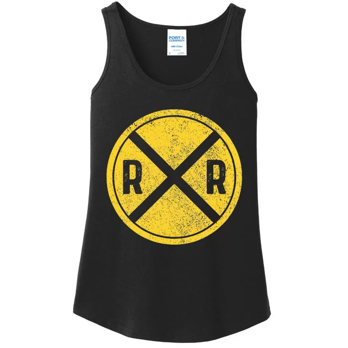 Railroad Locomotive Model Train Lover Ladies Essential Tank