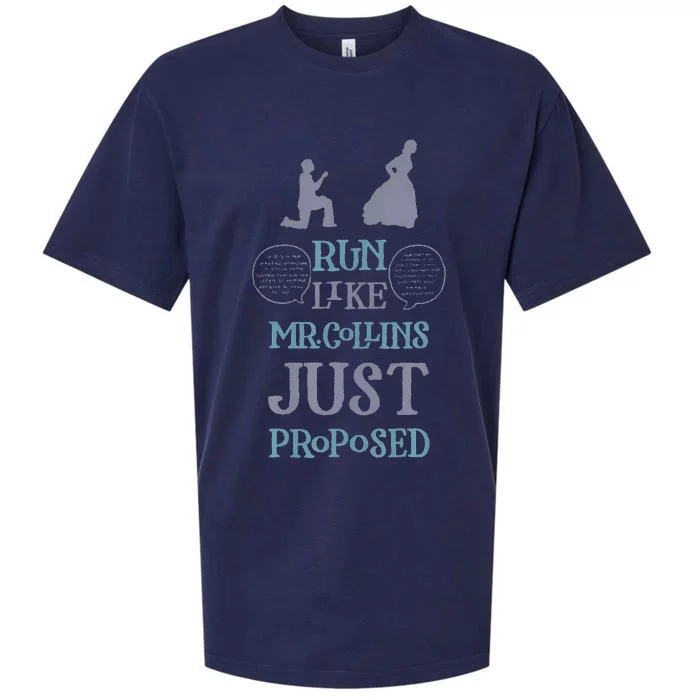 Run Like Mr Collins Just Proposed Funny Books And Running Sueded Cloud Jersey T-Shirt