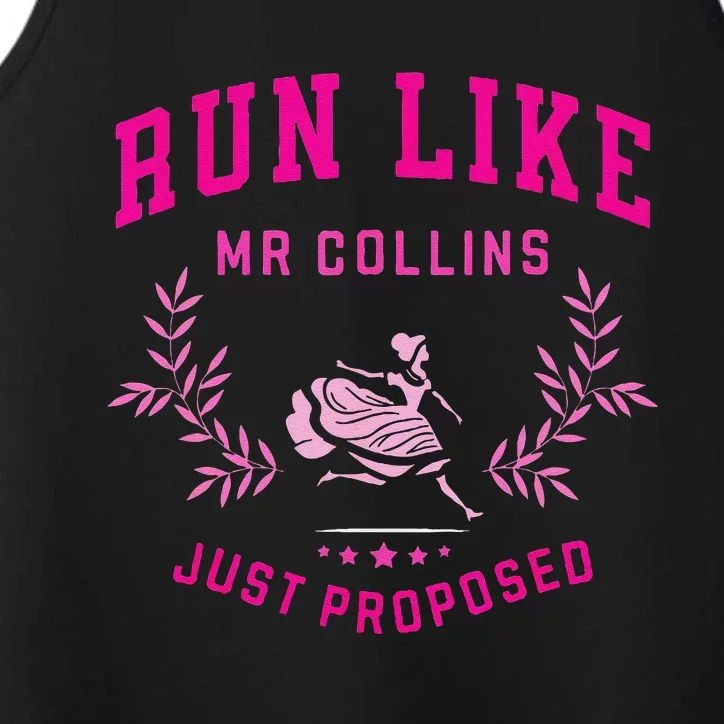 Run Like Mr Collins Just Proposed Funny Books And Running Performance Tank