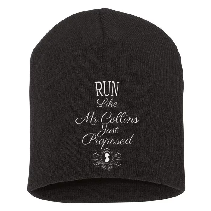 Run Like Mr Collins Just Proposed Funny Books And Running Short Acrylic Beanie