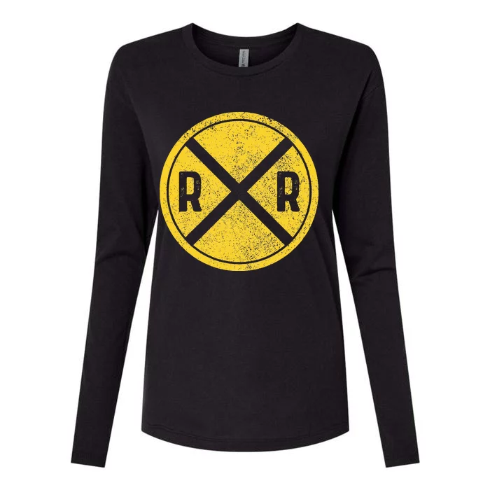 Railroad Locomotive Model Train Lover Womens Cotton Relaxed Long Sleeve T-Shirt