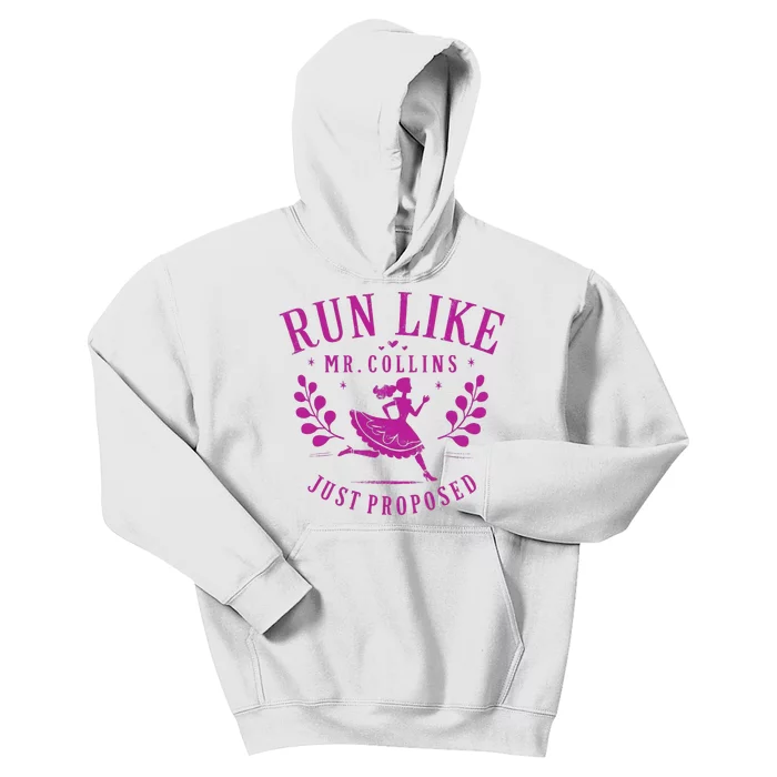 Run Like Mr Collins Just Proposed Vintage Design Kids Hoodie