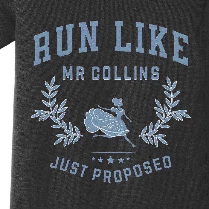 Run Like Mr Collins Just Proposed Funny Books And Running Baby Bodysuit