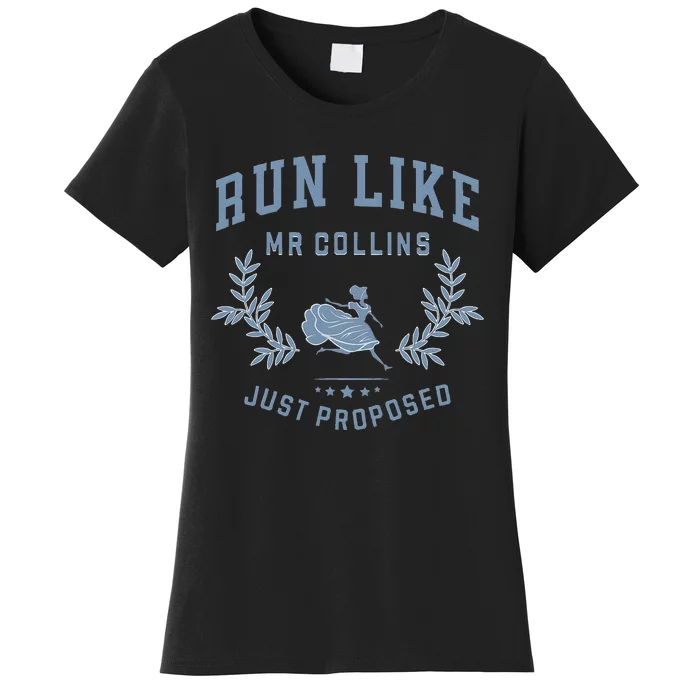 Run Like Mr Collins Just Proposed Funny Books And Running Women's T-Shirt