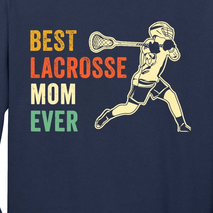 Retro Lacrosse Mom LAX Mom LAX Player Team Sports Lover Cute Long Sleeve Shirt