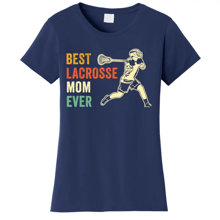 Retro Lacrosse Mom LAX Mom LAX Player Team Sports Lover Cute Women's T-Shirt