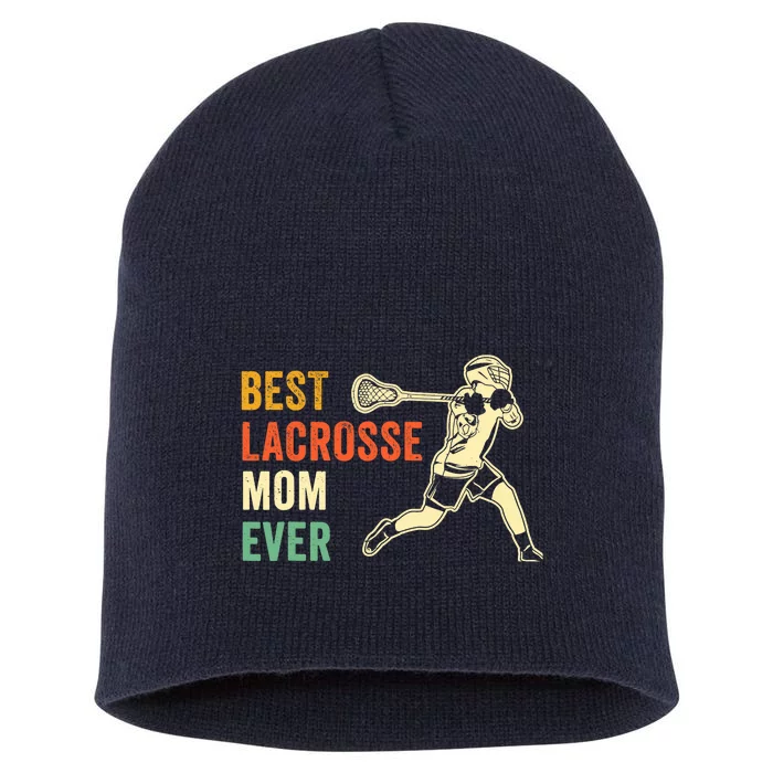 Retro Lacrosse Mom LAX Mom LAX Player Team Sports Lover Cute Short Acrylic Beanie