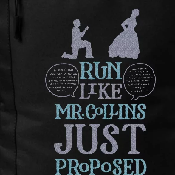 Run Like Mr. Collins Just Proposed Funny Books And Running Daily Commute Backpack