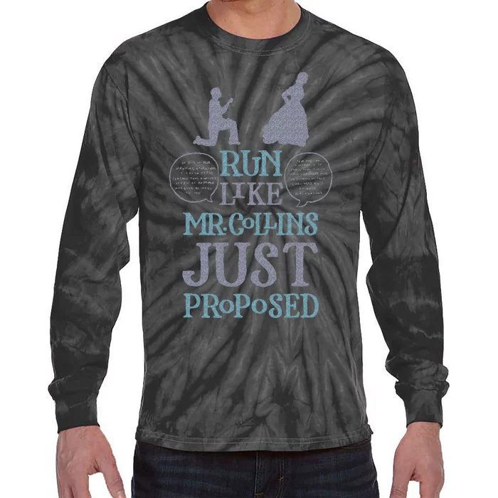 Run Like Mr. Collins Just Proposed Funny Books And Running Tie-Dye Long Sleeve Shirt