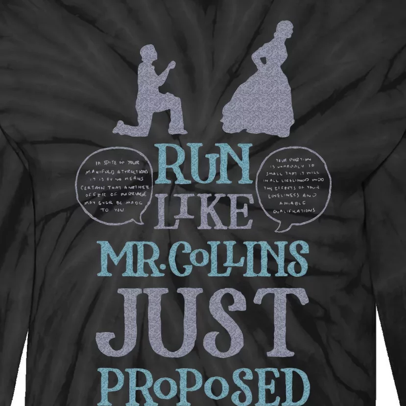 Run Like Mr. Collins Just Proposed Funny Books And Running Tie-Dye Long Sleeve Shirt