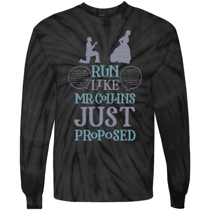 Run Like Mr. Collins Just Proposed Funny Books And Running Tie-Dye Long Sleeve Shirt