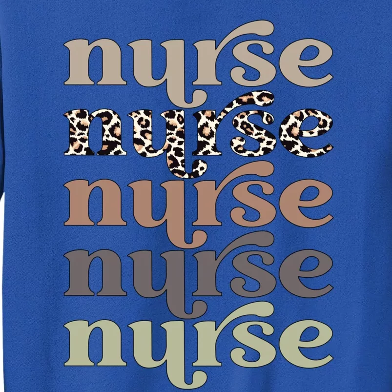 Retro Leopard Nurse Life Registered Nurse NurseS Day Gift Sweatshirt