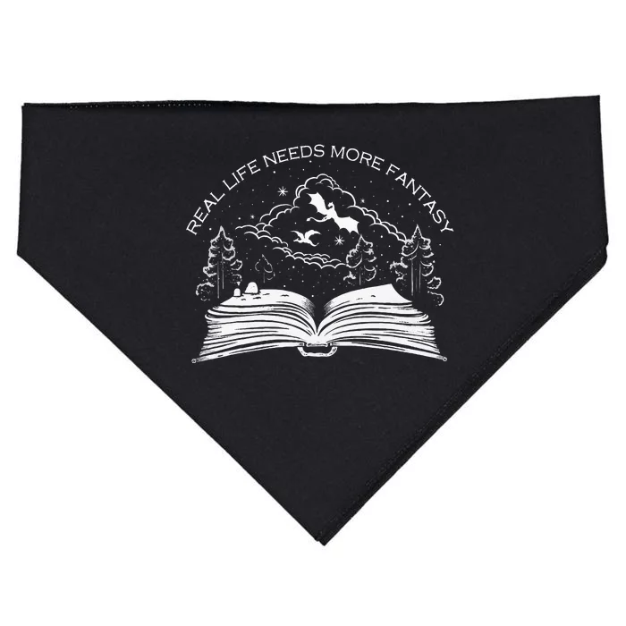 Real Life Needs More Fantasy Bookworm USA-Made Doggie Bandana