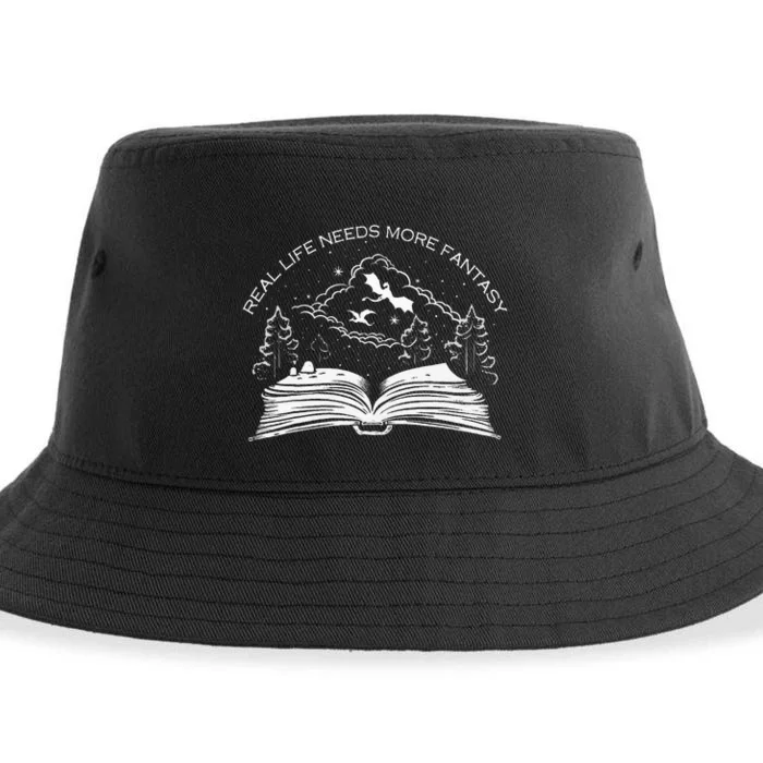 Real Life Needs More Fantasy Bookworm Sustainable Bucket Hat