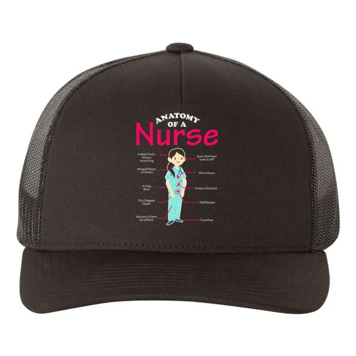 RN LVN Nurse Anatomy Scrub Cool Nursing Yupoong Adult 5-Panel Trucker Hat