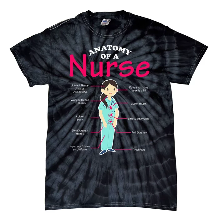 RN LVN Nurse Anatomy Scrub Cool Nursing Tie-Dye T-Shirt