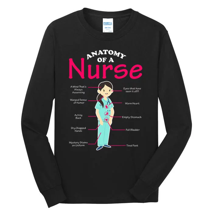 RN LVN Nurse Anatomy Scrub Cool Nursing Graduate Gift Tall Long Sleeve T-Shirt