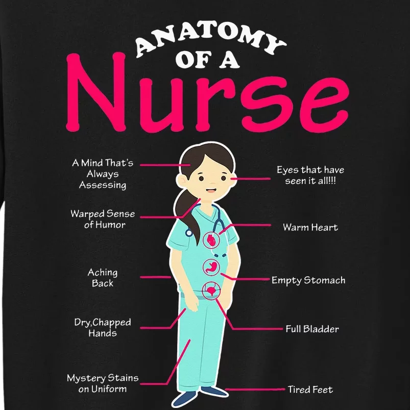 RN LVN Nurse Anatomy Scrub Cool Nursing Graduate Gift Tall Sweatshirt