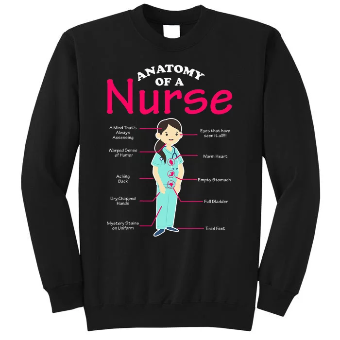 RN LVN Nurse Anatomy Scrub Cool Nursing Graduate Gift Tall Sweatshirt