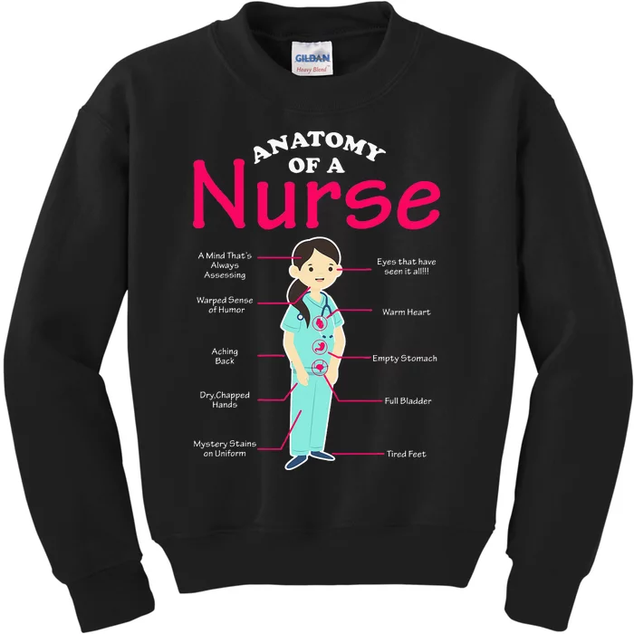 RN LVN Nurse Anatomy Scrub Cool Nursing Graduate Gift Kids Sweatshirt