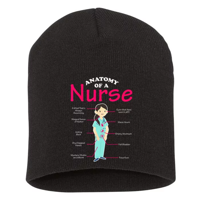 RN LVN Nurse Anatomy Scrub Cool Nursing Graduate Gift Short Acrylic Beanie