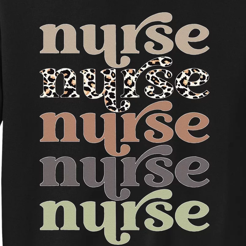 Retro Leopard Nurse Life, Registered Nurse Tee Nurse's Day Sweatshirt