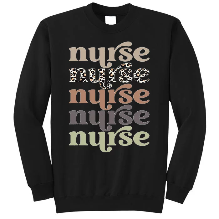 Retro Leopard Nurse Life, Registered Nurse Tee Nurse's Day Sweatshirt