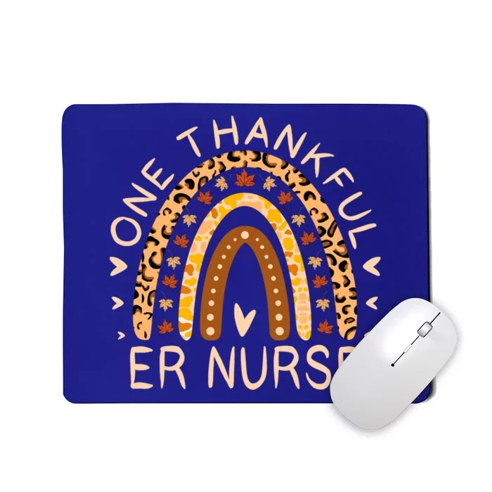 Rainbow Leopard One Thankful Er Nurse Thanksgiving Gift Mousepad