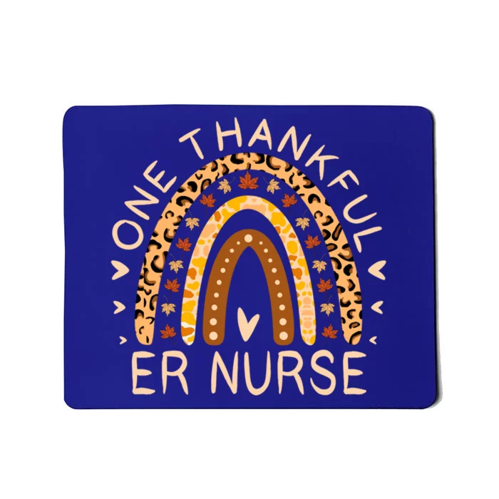 Rainbow Leopard One Thankful Er Nurse Thanksgiving Gift Mousepad