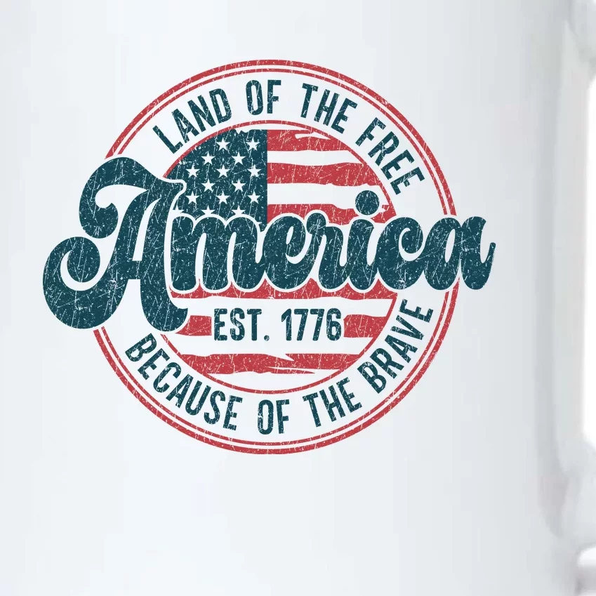 Retro Land Of The Free Because Of The Brave Black Color Changing Mug