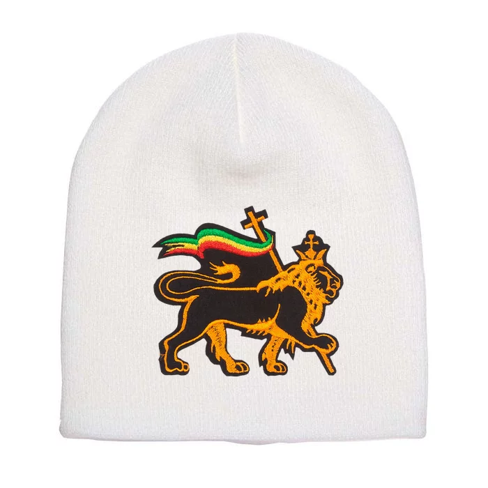 Rasta Lion Of Judah Pride Of Judaism Ethiopia And Christian Short Acrylic Beanie