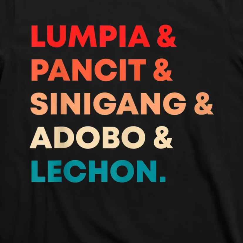 Retro Lumpia Pancit Sinigang Adobo Lechon Filipino Filipina T-Shirt