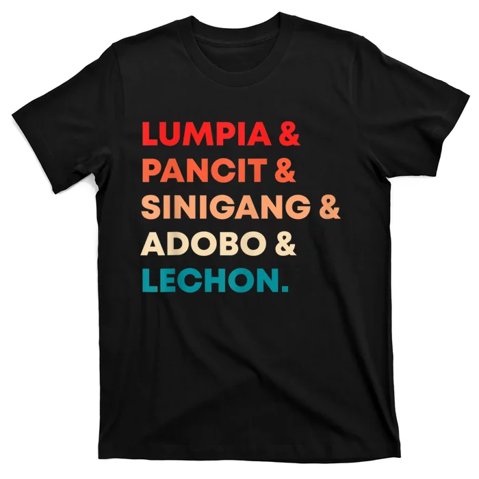 Retro Lumpia Pancit Sinigang Adobo Lechon Filipino Filipina T-Shirt