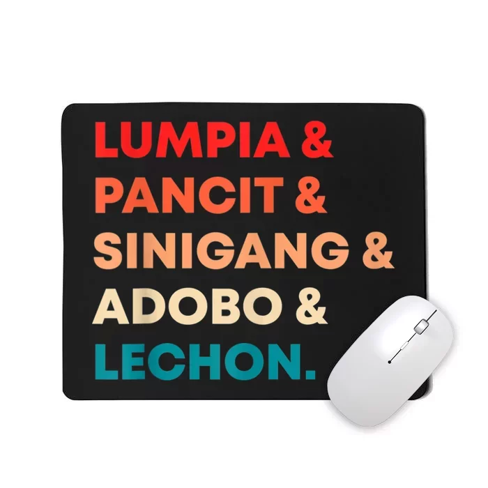 Retro Lumpia Pancit Sinigang Adobo Lechon Filipino Filipina Mousepad