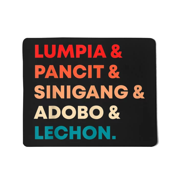 Retro Lumpia Pancit Sinigang Adobo Lechon Filipino Filipina Mousepad