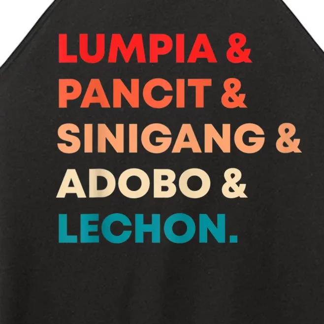 Retro Lumpia Pancit Sinigang Adobo Lechon Filipino Filipina Women’s Perfect Tri Rocker Tank