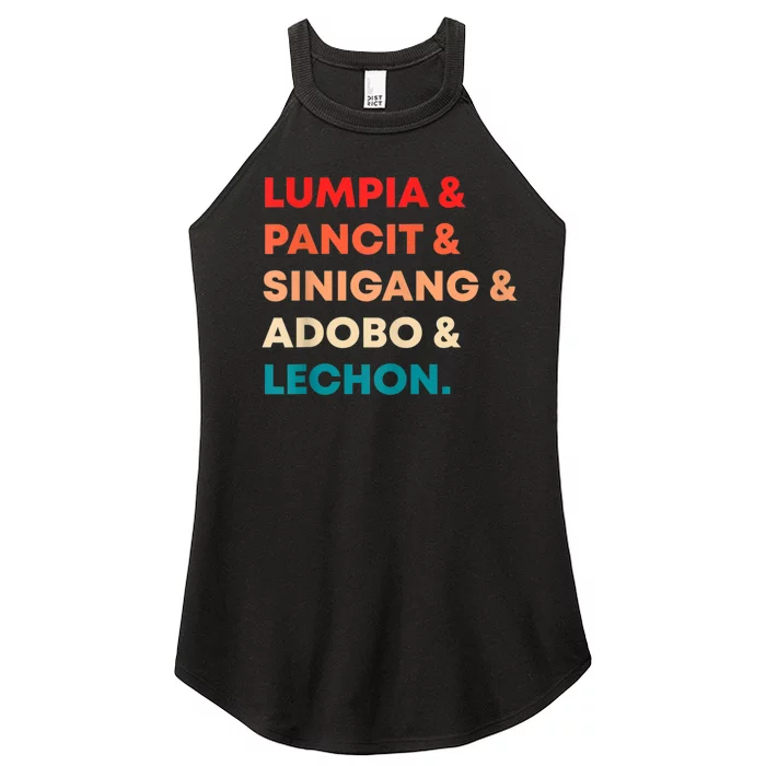 Retro Lumpia Pancit Sinigang Adobo Lechon Filipino Filipina Women’s Perfect Tri Rocker Tank